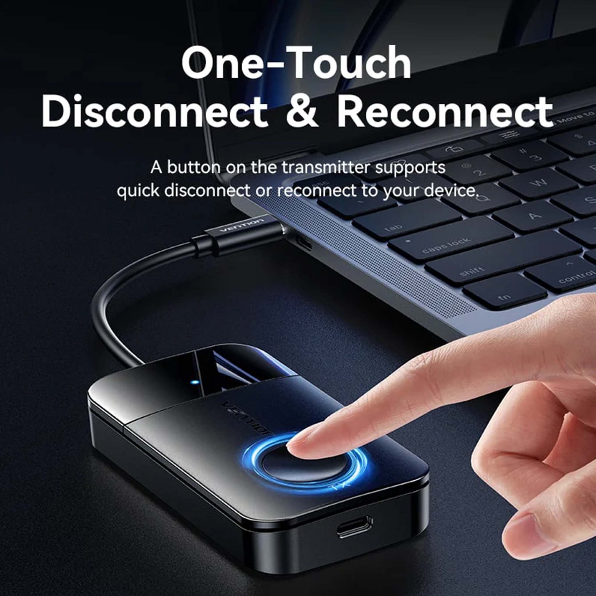 VENTION ADOBB Wireless USB-C to HDMI Transmitter and Receiver 0.15M Black