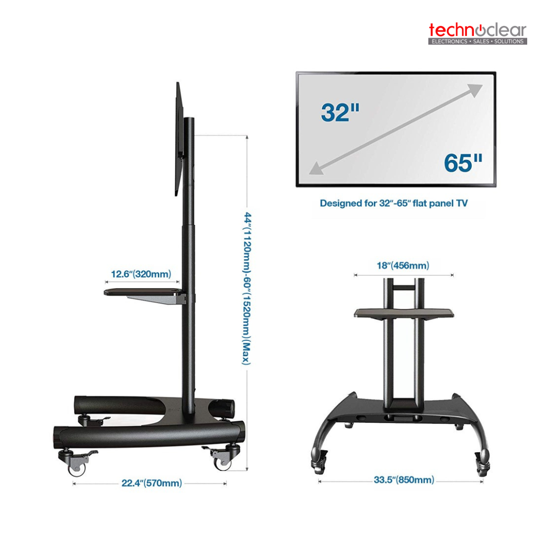 NORTH BAYOU AVA1500-60-1P-B 32-65 INCHES MONITOR STAND WITH WHEEL