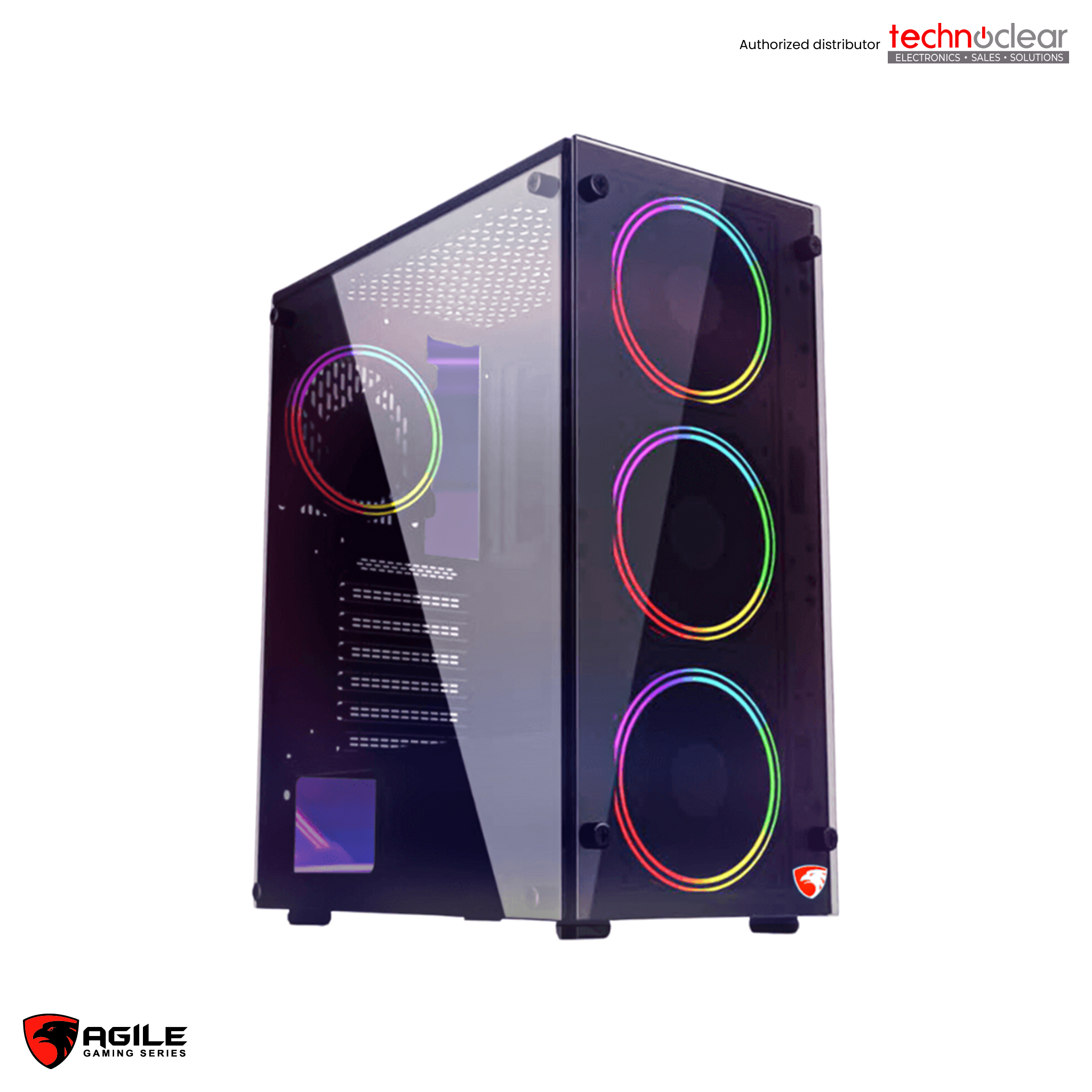 AGILE PERYTON G7 GAMING CASING BLACK TEMPERED GLASS