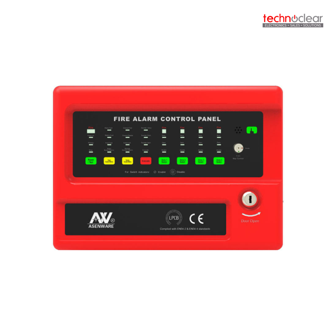ASENWARE AW-CFP2166-04C CONVENTIONAL FIRE ALARM PANEL 4 ZONE PLASTIC