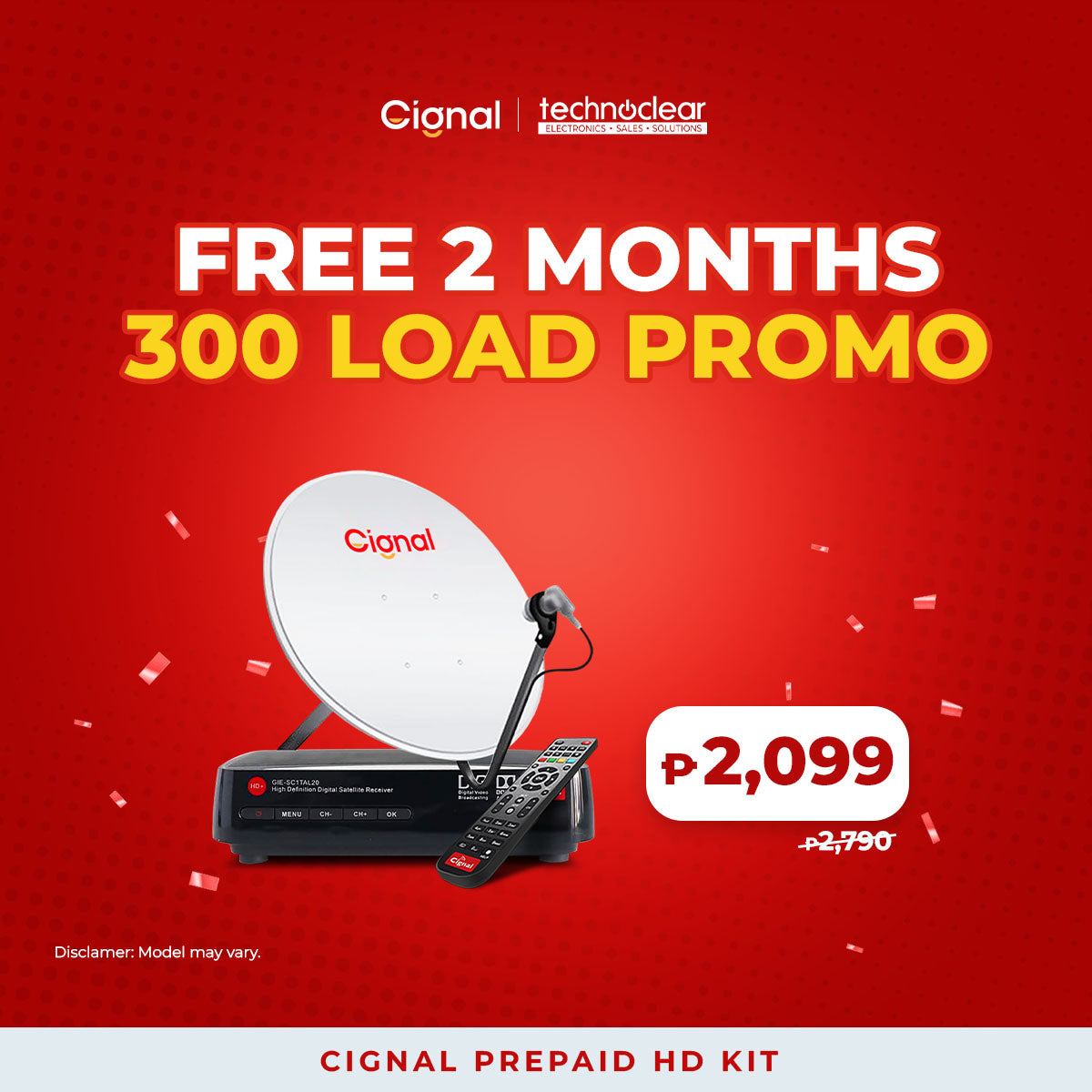 Cignal HD Prepaid Kit Complete Set | FREE 2 MONTHS 300 LOAD PROMO