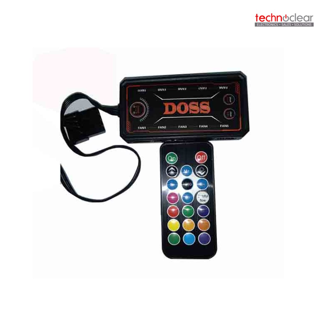DOSS RGB FAN CONTROLLER HUB WITH LED + REMOTE (BLACK)
