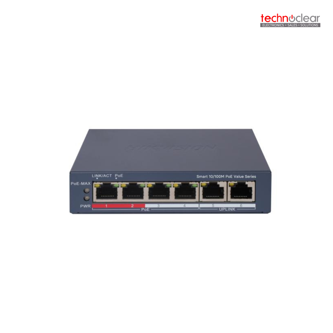 DS-3E1106P-EI/M HIKVISION 4PORT FE POE SMART SWITCH PWR BDGT 45W