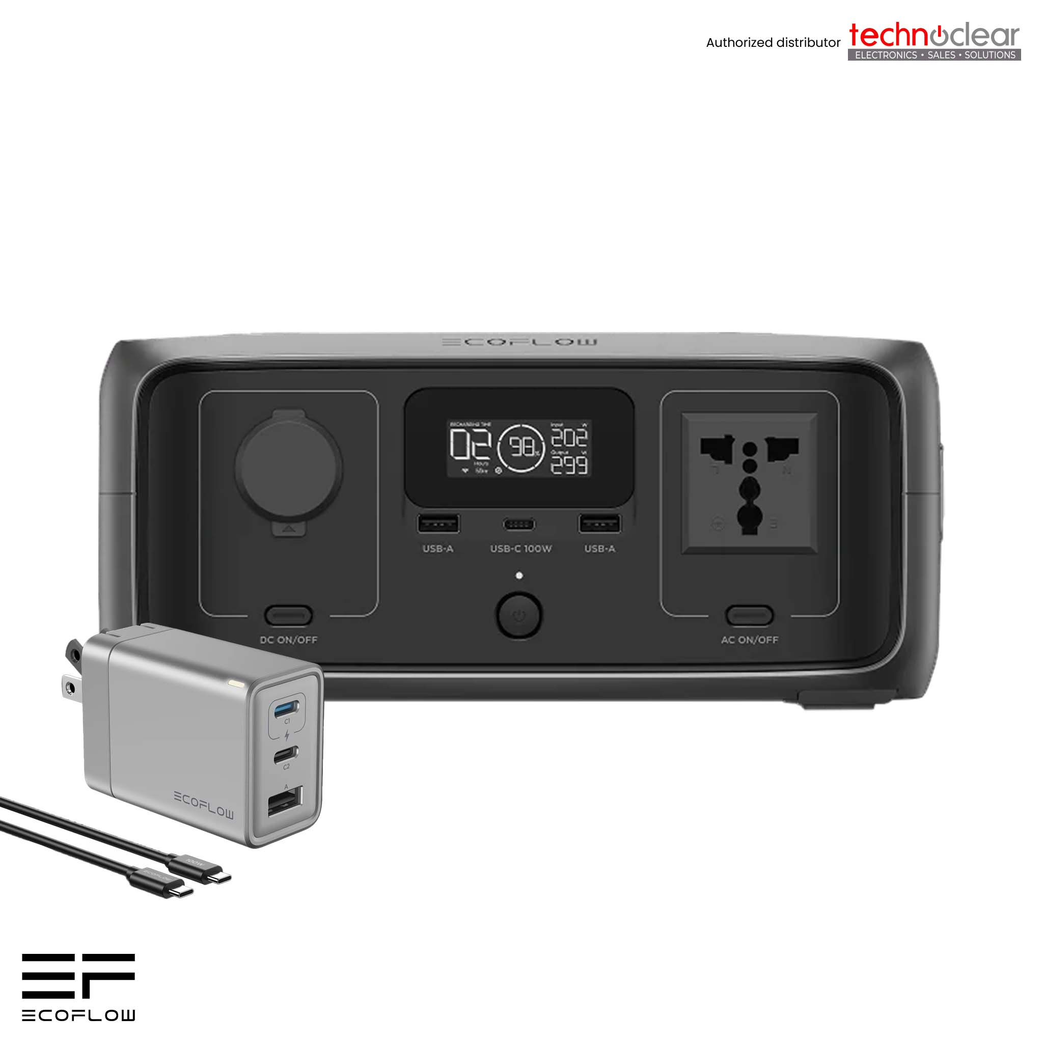 ECOFLOW RIVER 3 UPS -INTL with 1*ECOFLOW 65W GAN CHARGER