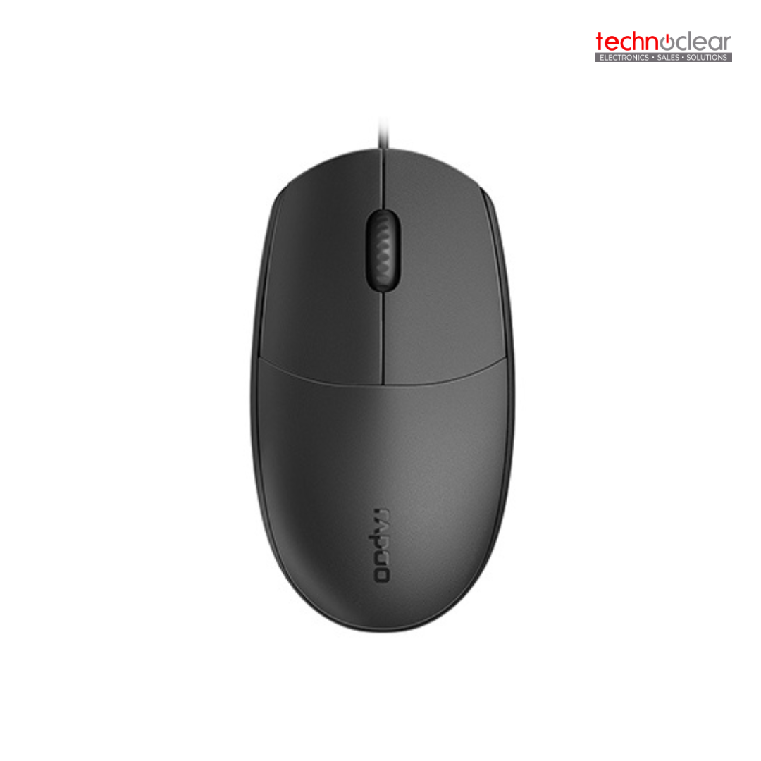 RAPOO N100 WIRED OPTICAL USB MOUSE - BLACK