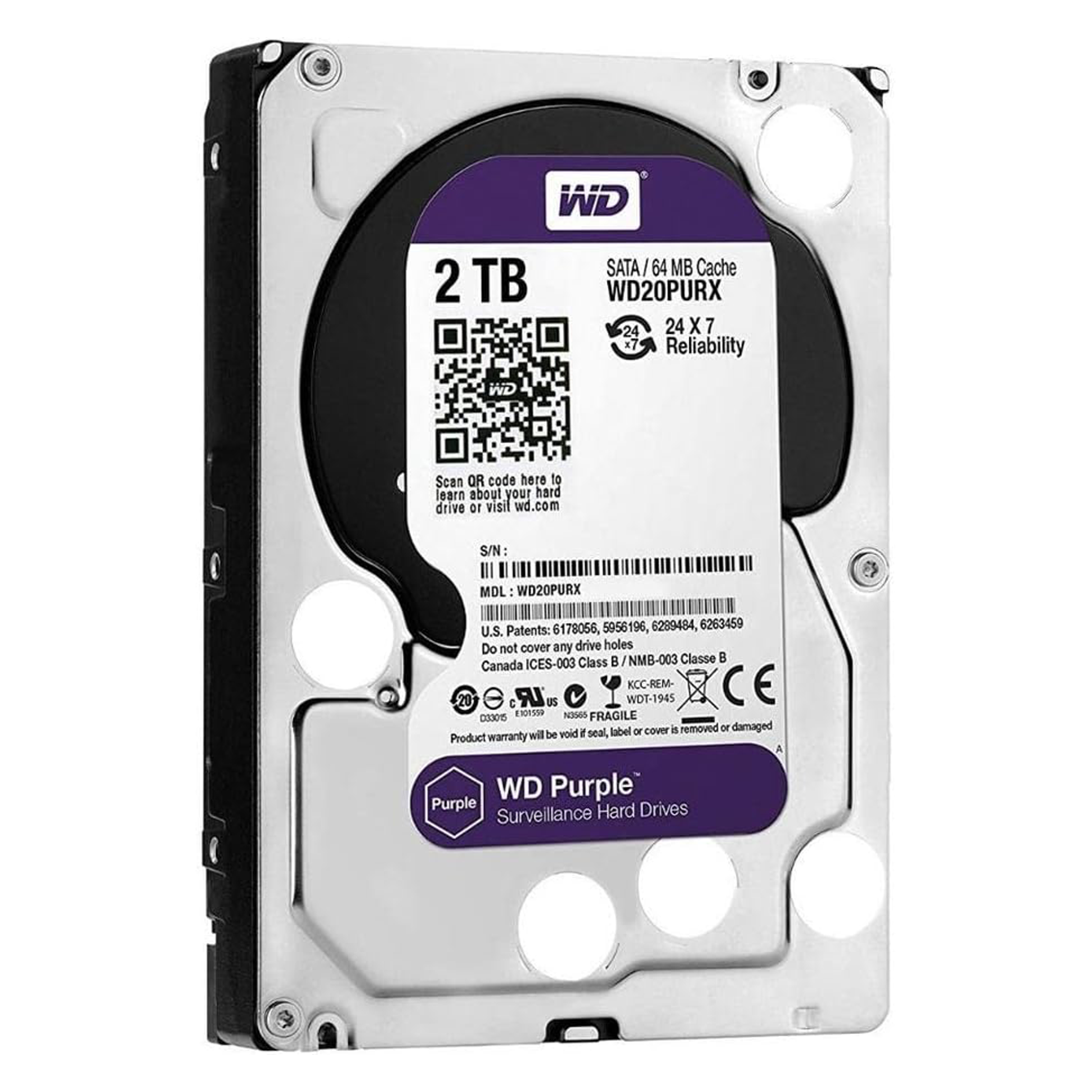 WD -HARDDISK PURPLE 2TB SATA 64MB