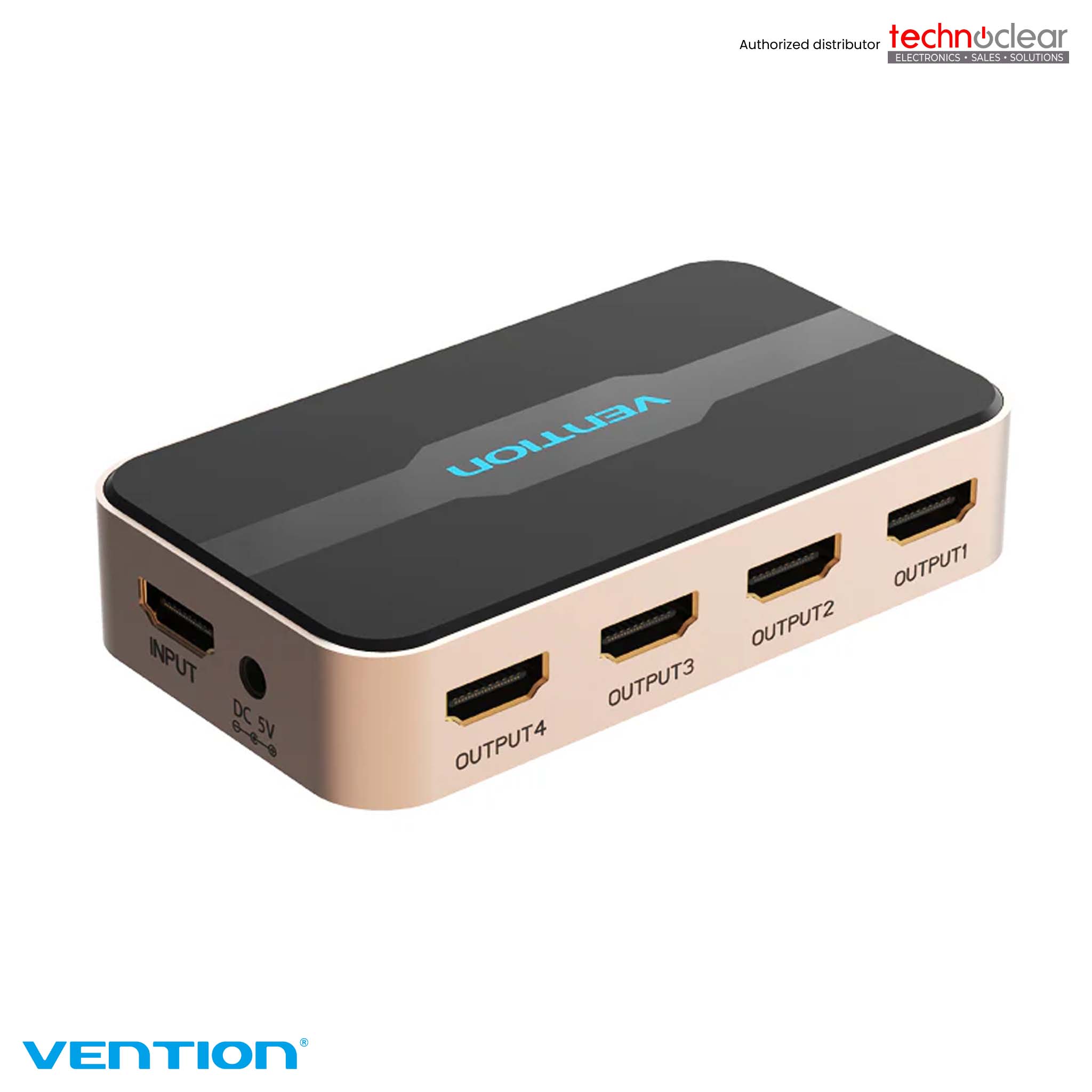 VENTION 1 IN 4 OUT HDMI SPLITTER BLACK