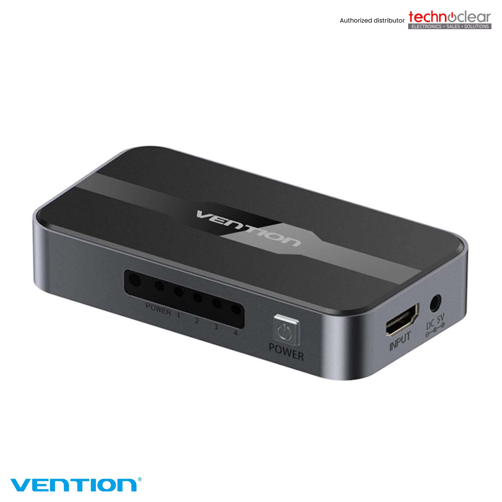 VENTION A12B0-US 1 IN 4 OUT HDMI SPLITTER 4K BLACK ALUMINUM ALLOY TYPE US STANDARD