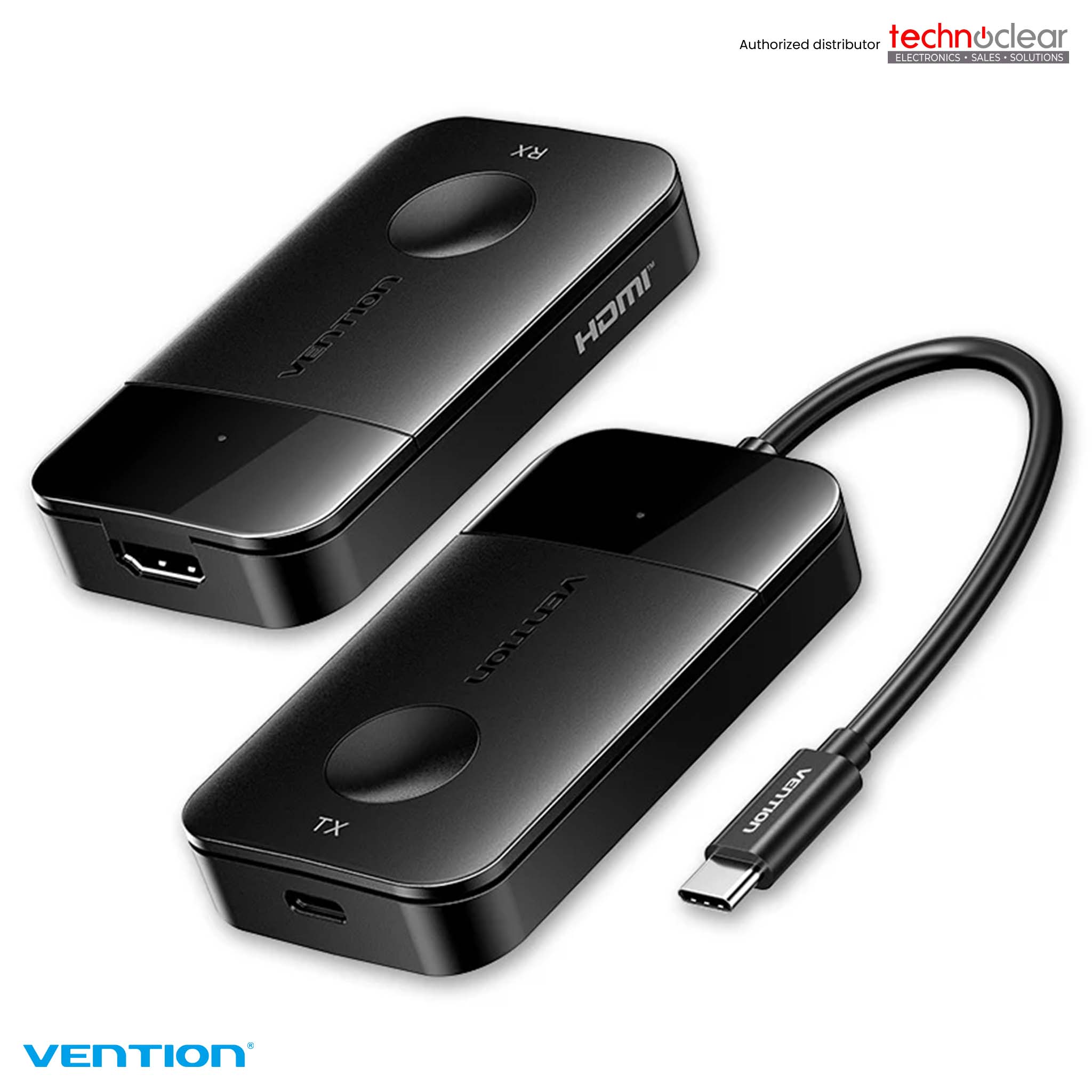 VENTION ADOBB Wireless USB-C to HDMI Transmitter and Receiver 0.15M Black