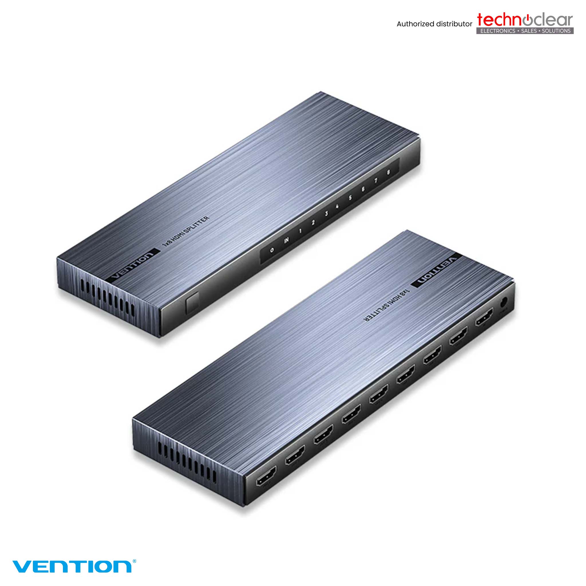 VENTION AKQB0 4K 1x8 HDMI Splitter Black Aluminum Alloy Type