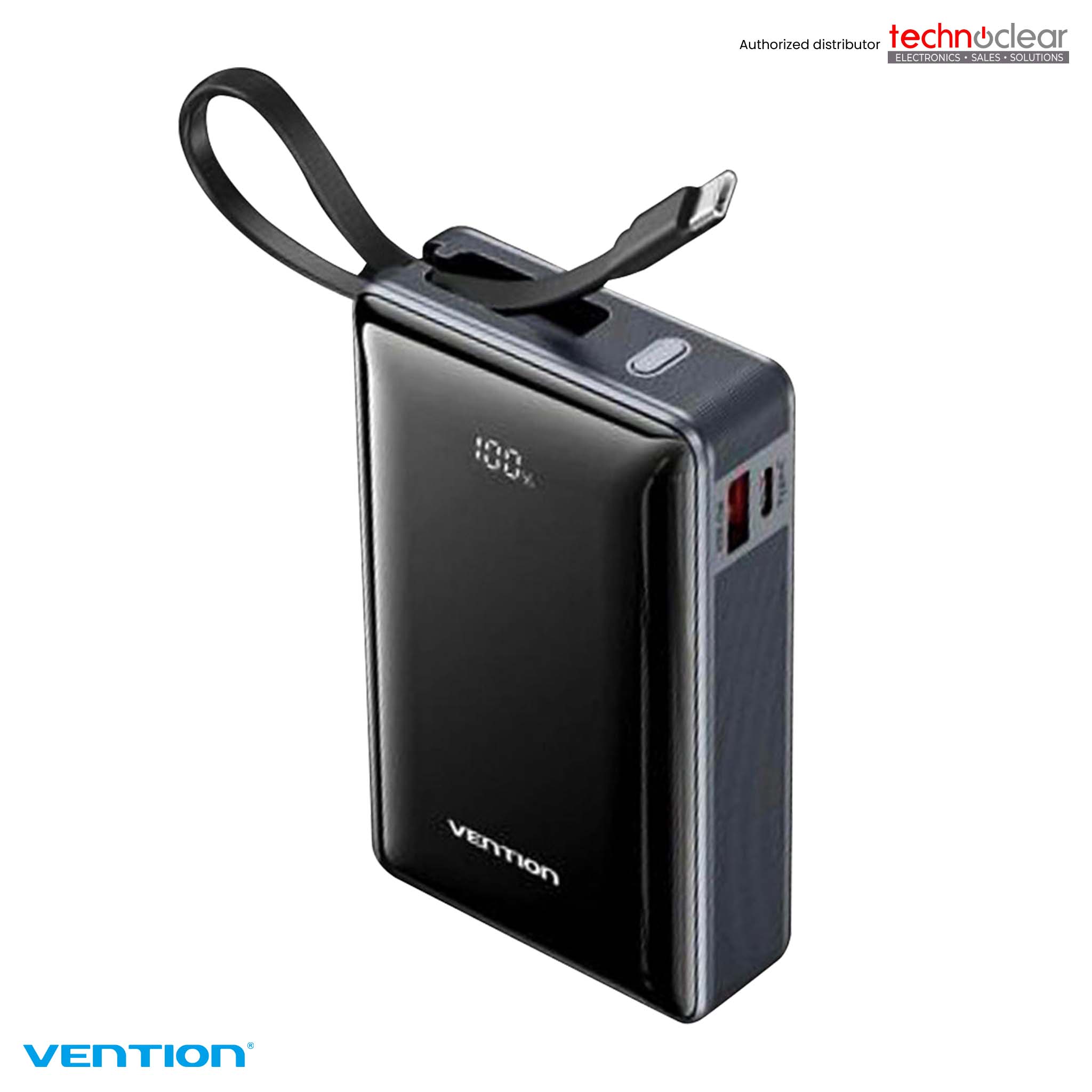 VENTION FKDM0 20000mah Power bank USB-C +USB-C/USB-A with Built-in USB-C Cable